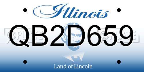 QB2D659 Illinois License Plate
