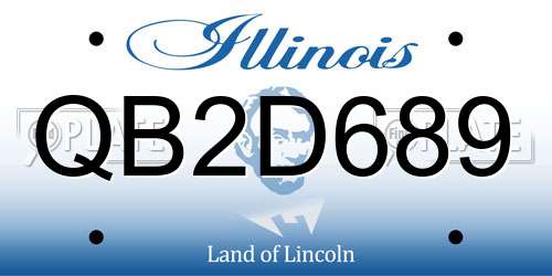 QB2D689 Illinois License Plate