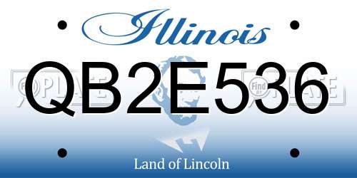QB2E536 Illinois License Plate