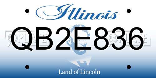 QB2E836 Illinois License Plate