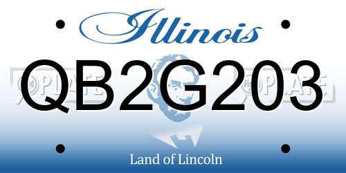 QB2G203 Illinois License Plate