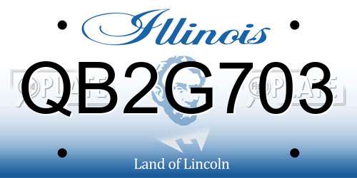 QB2G703 Illinois License Plate