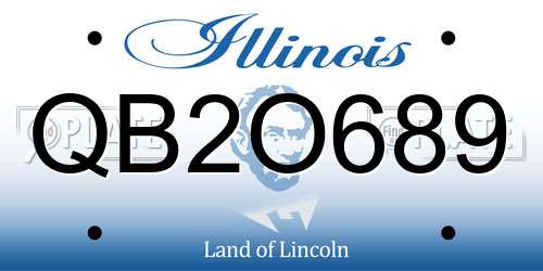 QB2O689 Illinois License Plate