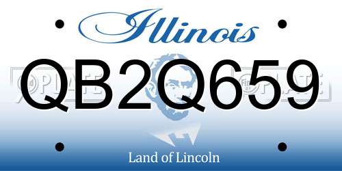 QB2Q659 Illinois License Plate