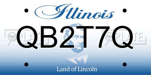 QB2T7Q Illinois License Plate
