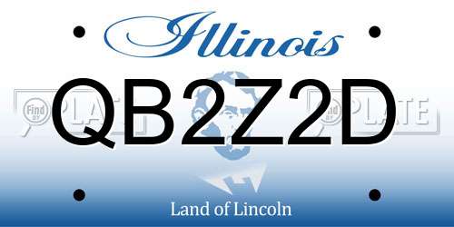 QB2Z2D Illinois License Plate