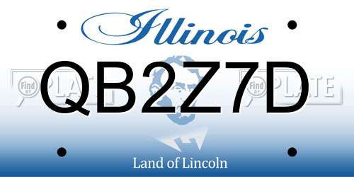 QB2Z7D Illinois License Plate