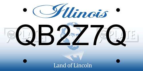 QB2Z7Q Illinois License Plate