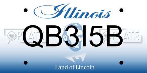 QB3I5B Illinois License Plate