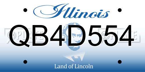 QB4D554 Illinois License Plate