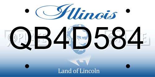 QB4D584 Illinois License Plate