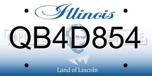 QB4D854 Illinois License Plate