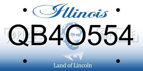 QB4O554 Illinois License Plate