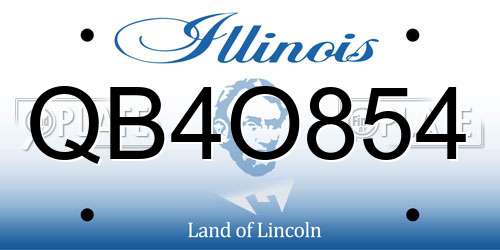 QB4O854 Illinois License Plate