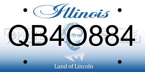 QB4O884 Illinois License Plate