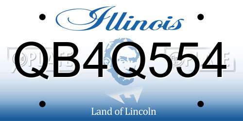 QB4Q554 Illinois License Plate
