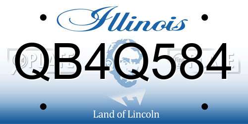 QB4Q584 Illinois License Plate