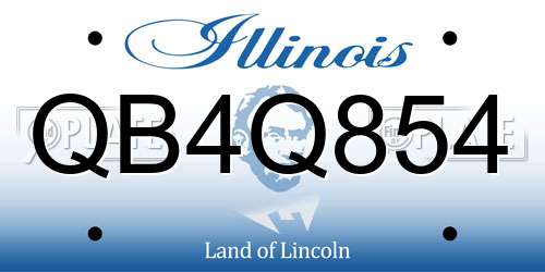 QB4Q854 Illinois License Plate