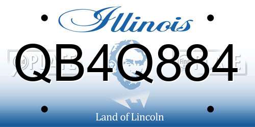 QB4Q884 Illinois License Plate