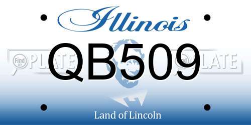 QB509 Illinois License Plate