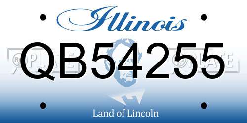 QB54255 Illinois License Plate