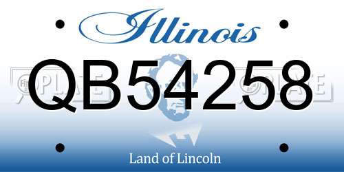 QB54258 Illinois License Plate