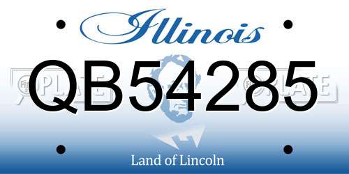 QB54285 Illinois License Plate