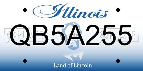 QB5A255 Illinois License Plate