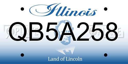QB5A258 Illinois License Plate