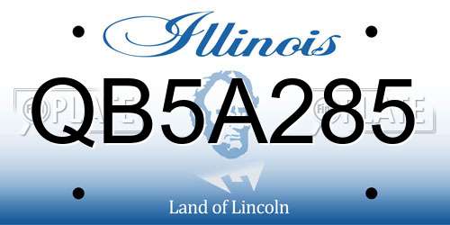 QB5A285 Illinois License Plate