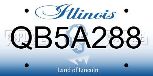 QB5A288 Illinois License Plate