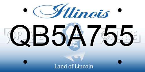 QB5A755 Illinois License Plate