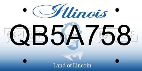 QB5A758 Illinois License Plate
