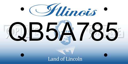 QB5A785 Illinois License Plate