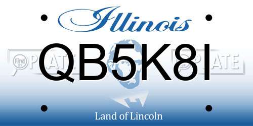 QB5K8I Illinois License Plate