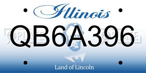 QB6A396 Illinois License Plate