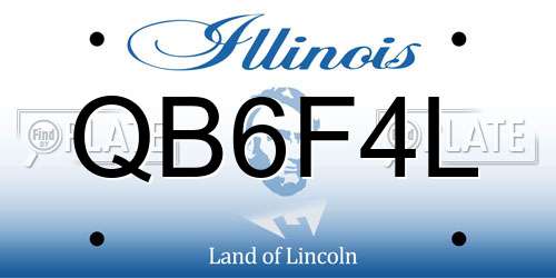 QB6F4L Illinois License Plate