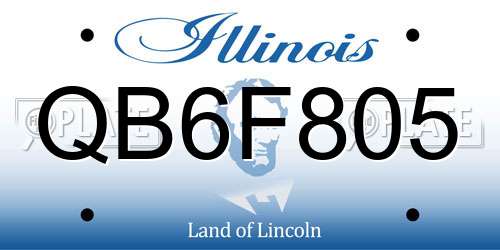 QB6F805 Illinois License Plate