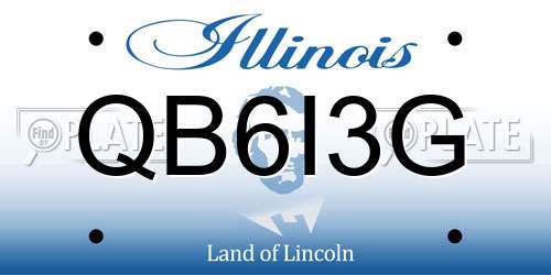 QB6I3G Illinois License Plate