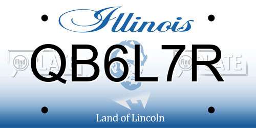 QB6L7R Illinois License Plate