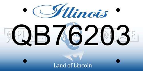 QB76203 Illinois License Plate
