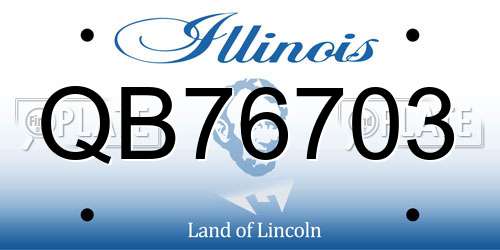 QB76703 Illinois License Plate