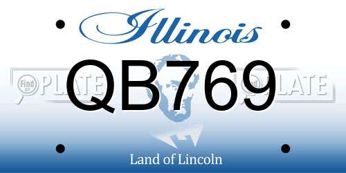 QB769 Illinois License Plate