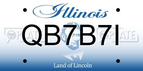 QB7B7I Illinois License Plate