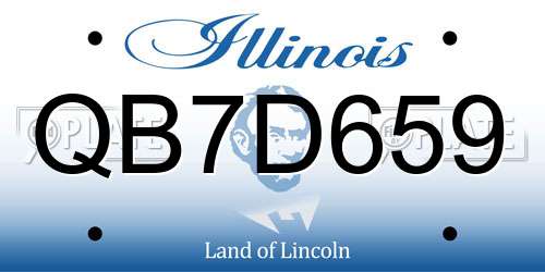 QB7D659 Illinois License Plate