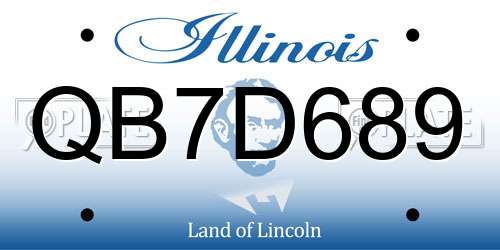 QB7D689 Illinois License Plate