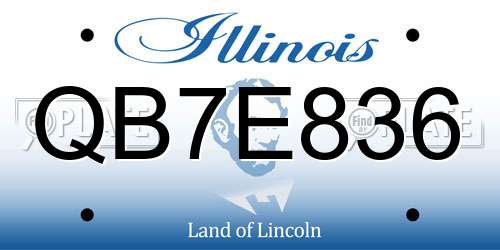 QB7E836 Illinois License Plate