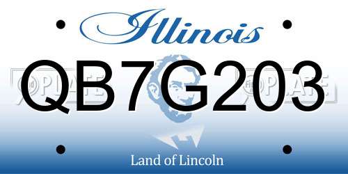 QB7G203 Illinois License Plate