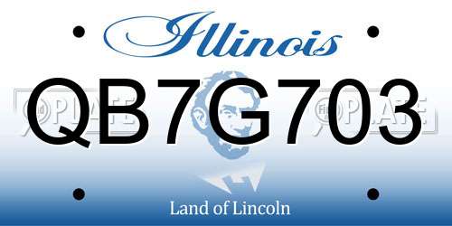 QB7G703 Illinois License Plate