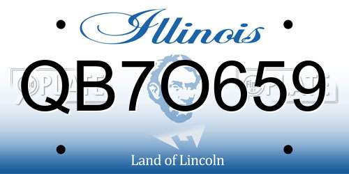 QB7O659 Illinois License Plate